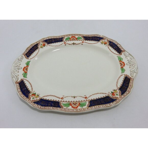 Royal Caledonia Oval Platter Colourful Imari Style 1930s Vintage 11" England - Picture 7 of 10